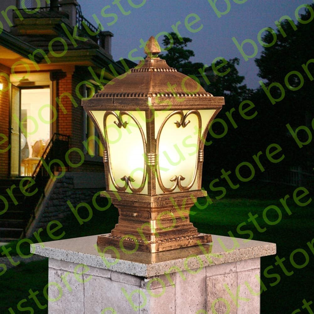 屋外ガーデンライト E27 110V 装飾用 ガーデンピラーランプ 壁 フェンス 柱 ドアライト IP54 防水 中庭 景観 街路灯 46CM拍卖