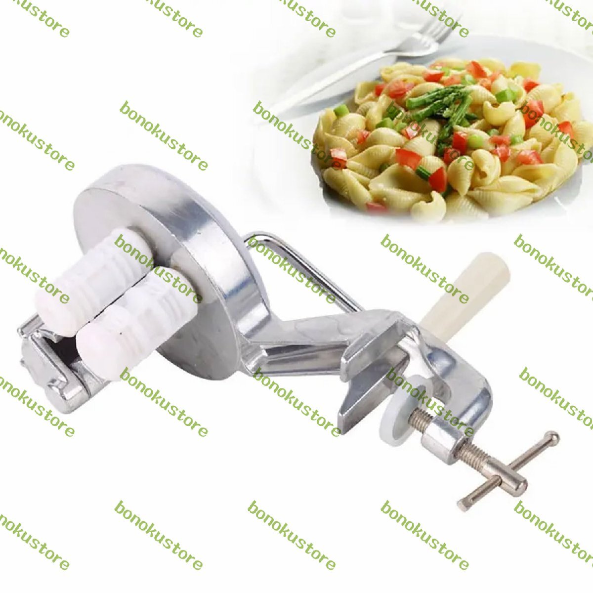 手動マカロニマシン 取り外し可能な手回しパスタメーカー 調節可能な固定ボルト キッチン レストラン スナックバー用の多機能製麺機拍卖