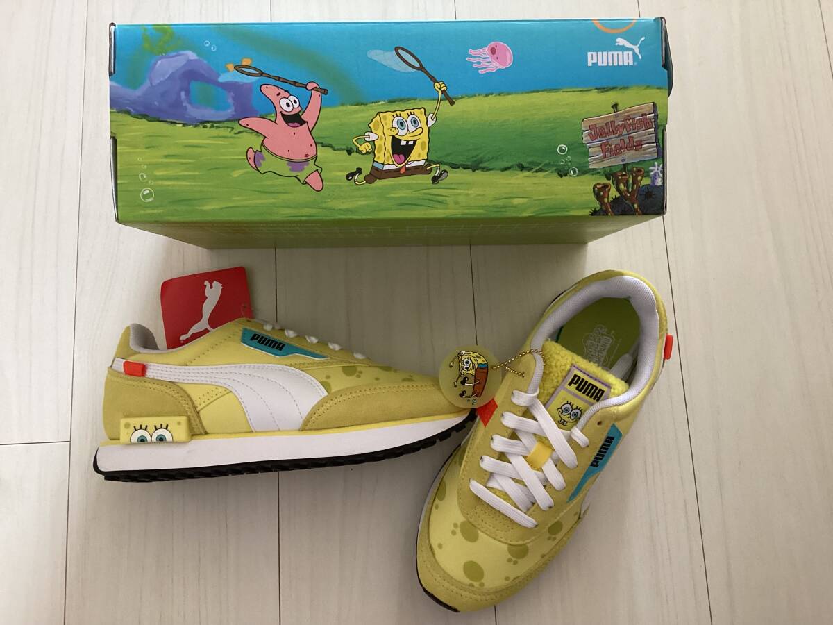 【新品未使用】 定価15400円 PUMA × スポンジボブ プーマ フューチャーライダー スニーカー 22.5cm スポンジ・ボブ イエロー コラボ レア拍卖