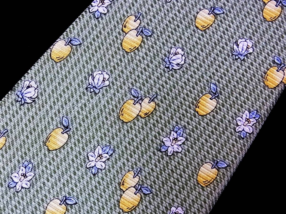 ☆♪★LA2223新品【黄リンゴ・小花】シルク100%♪ネクタイ★拍卖