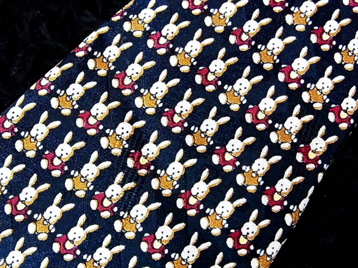 ☆♪★LA2225新品【子うさぎのぬいぐるみ・動物】シルク100%♪ネクタイ★拍卖