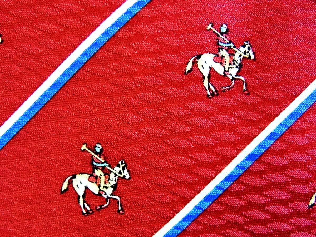 ☆♪★LA2274新品【馬ウマ・騎手・ストライプ】プリント・シルク100%♪ネクタイ★拍卖