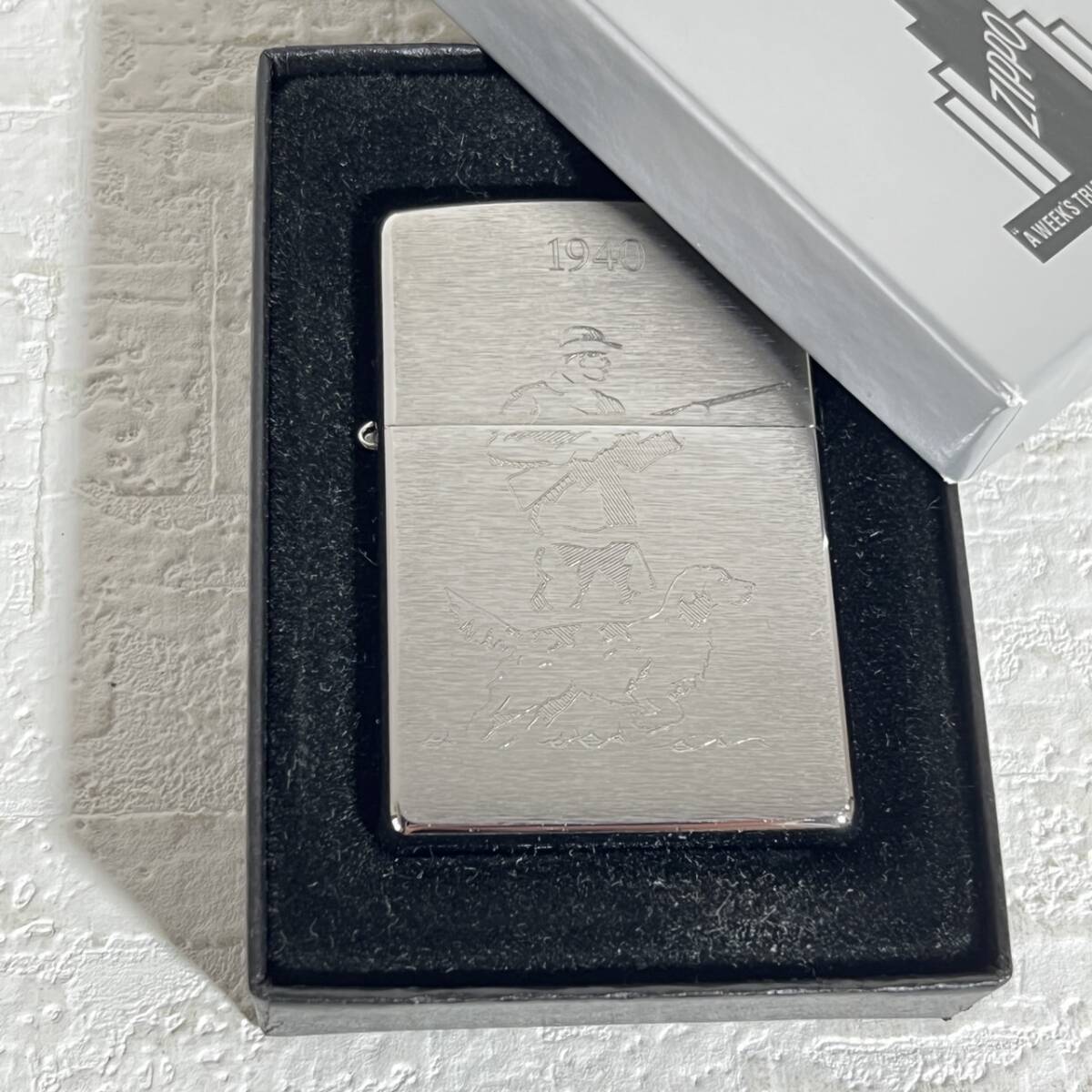 Zippo ジッポ ハンツマン ハンティングドック 1940 ケース2014.12 インナー2015.1 ライター メタル 箱付き 60拍卖