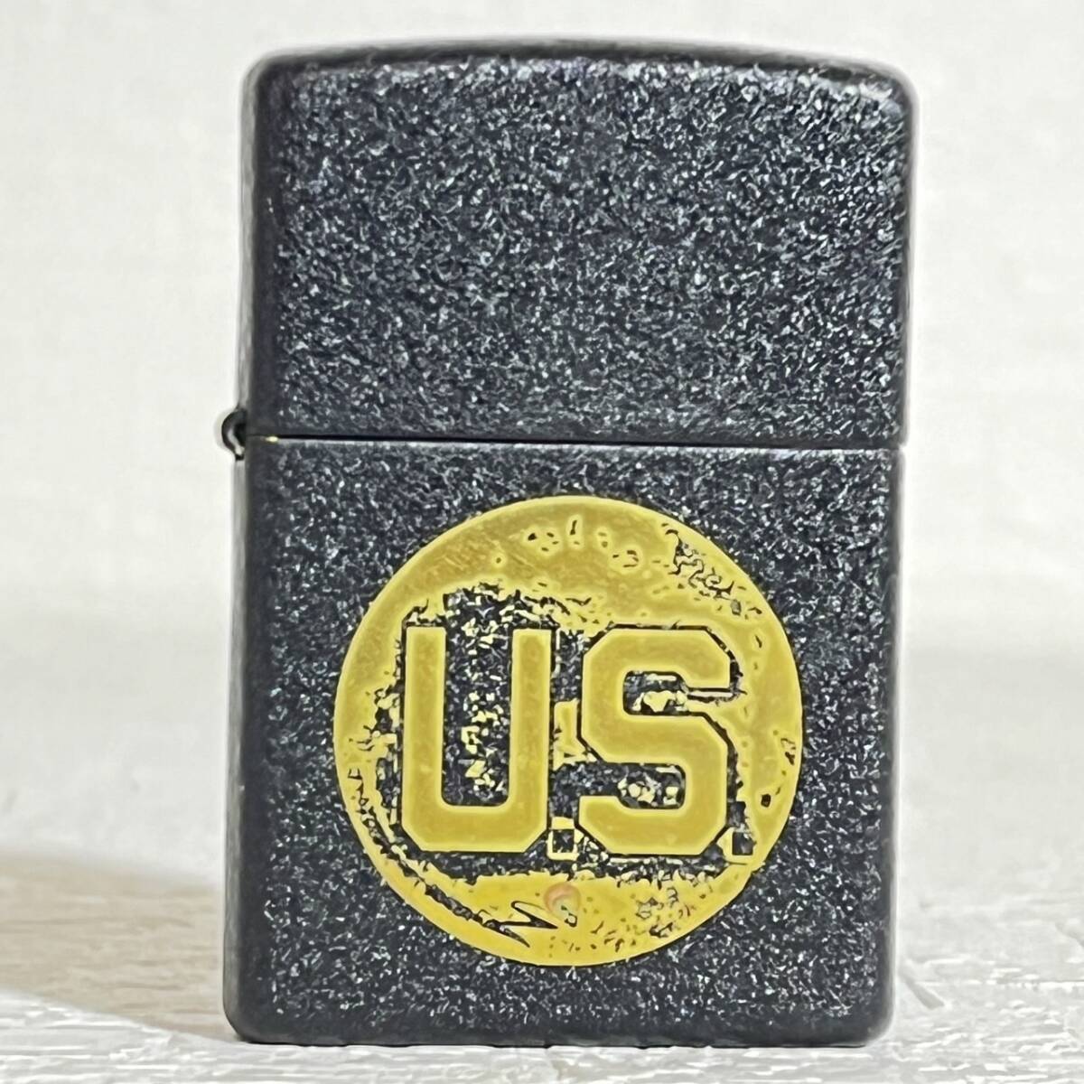 Zippo U.S ブラックラックル 特殊加工 ケース2016.3 インナー1998.3 オイルライター ブラック 102拍卖