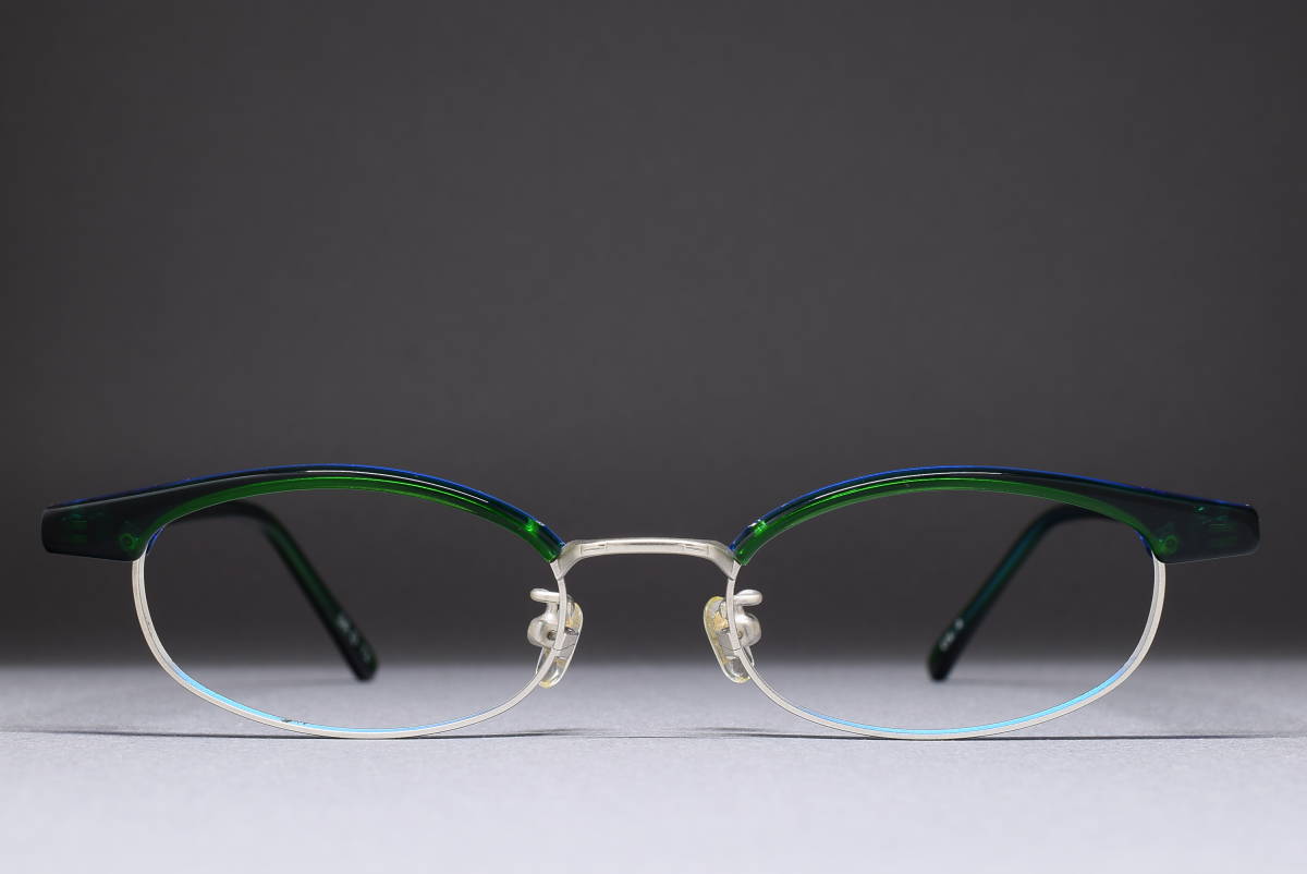 デッドストック DURABLE SR D-73 col-4 48-18 ブロウライン メガネ サングラス フレーム 日本製 グリーン拍卖