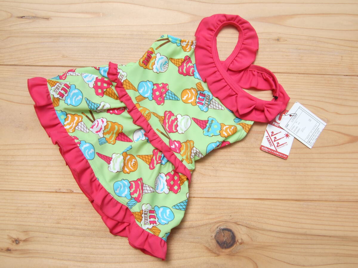 *新品タグ付き!女の子アイスクリーム柄ワンピース水着80センチ*拍卖