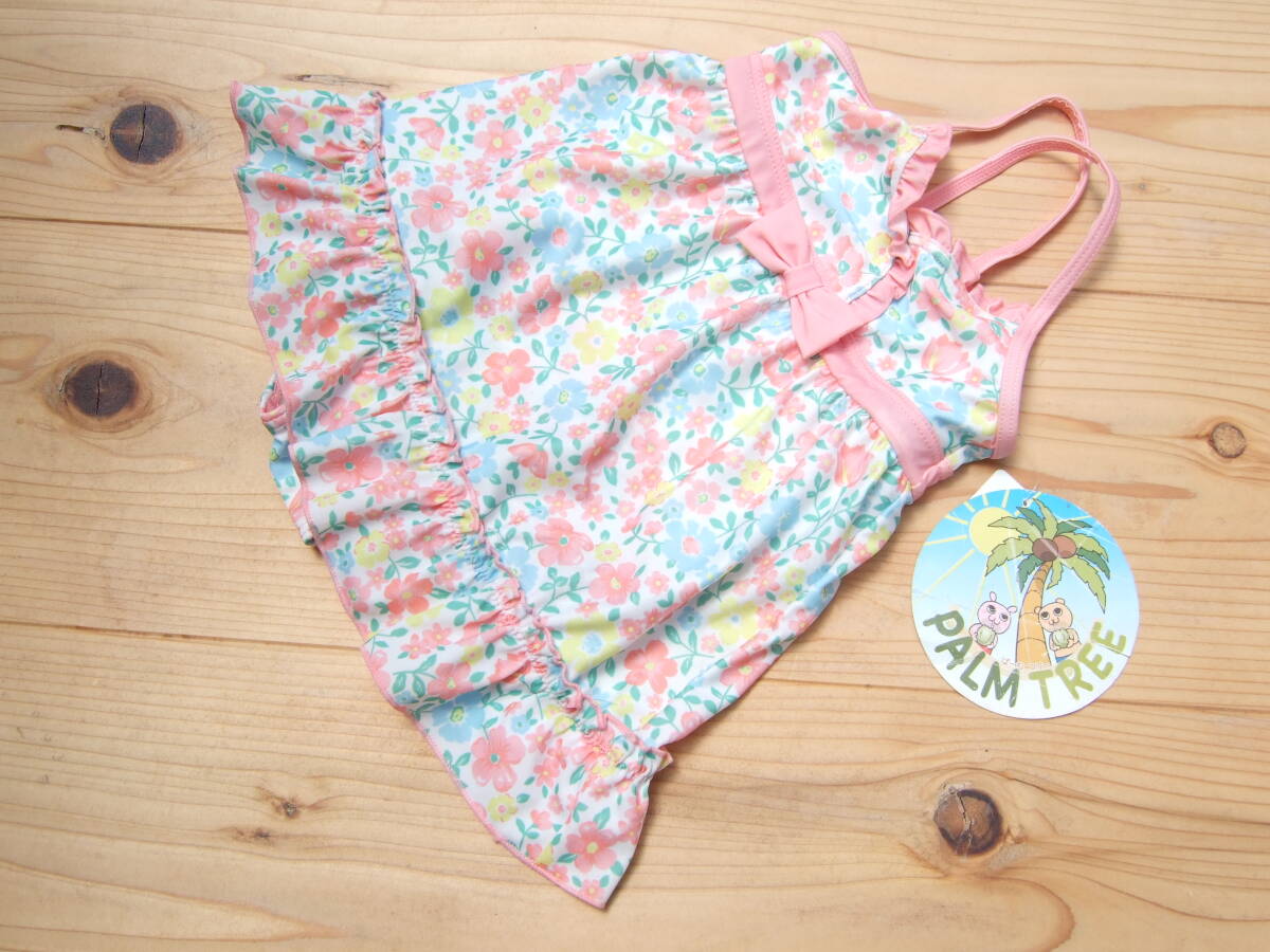 *新品タグ付き!女の子お花柄リボンワンピース水着100センチ* 拍卖