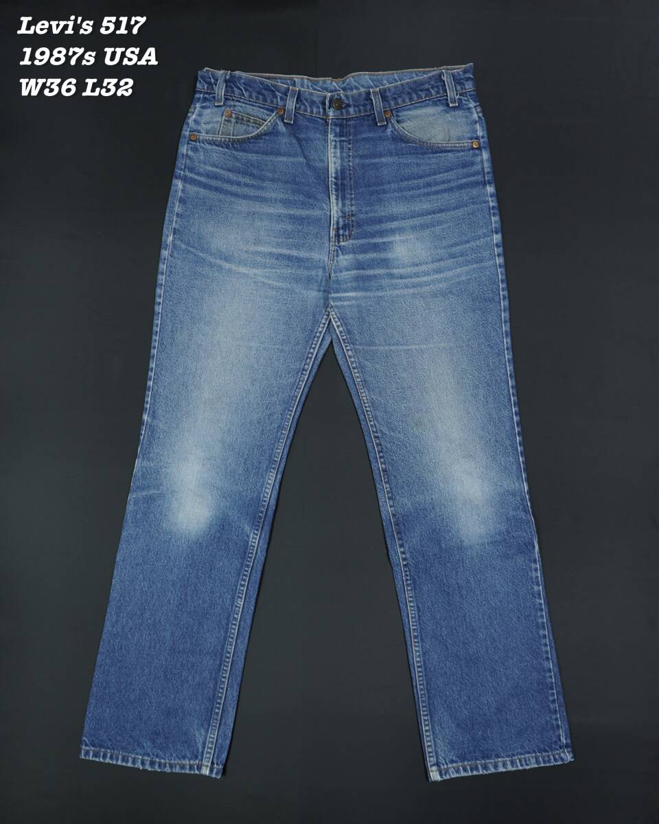 Levi's 517 INDIGO DENIM PANTS USA 1987s W36 L32 LS24098 Vintage リーバイス デニムパンツ 1980年代 アメリカ製 ヴィンテージ拍卖
