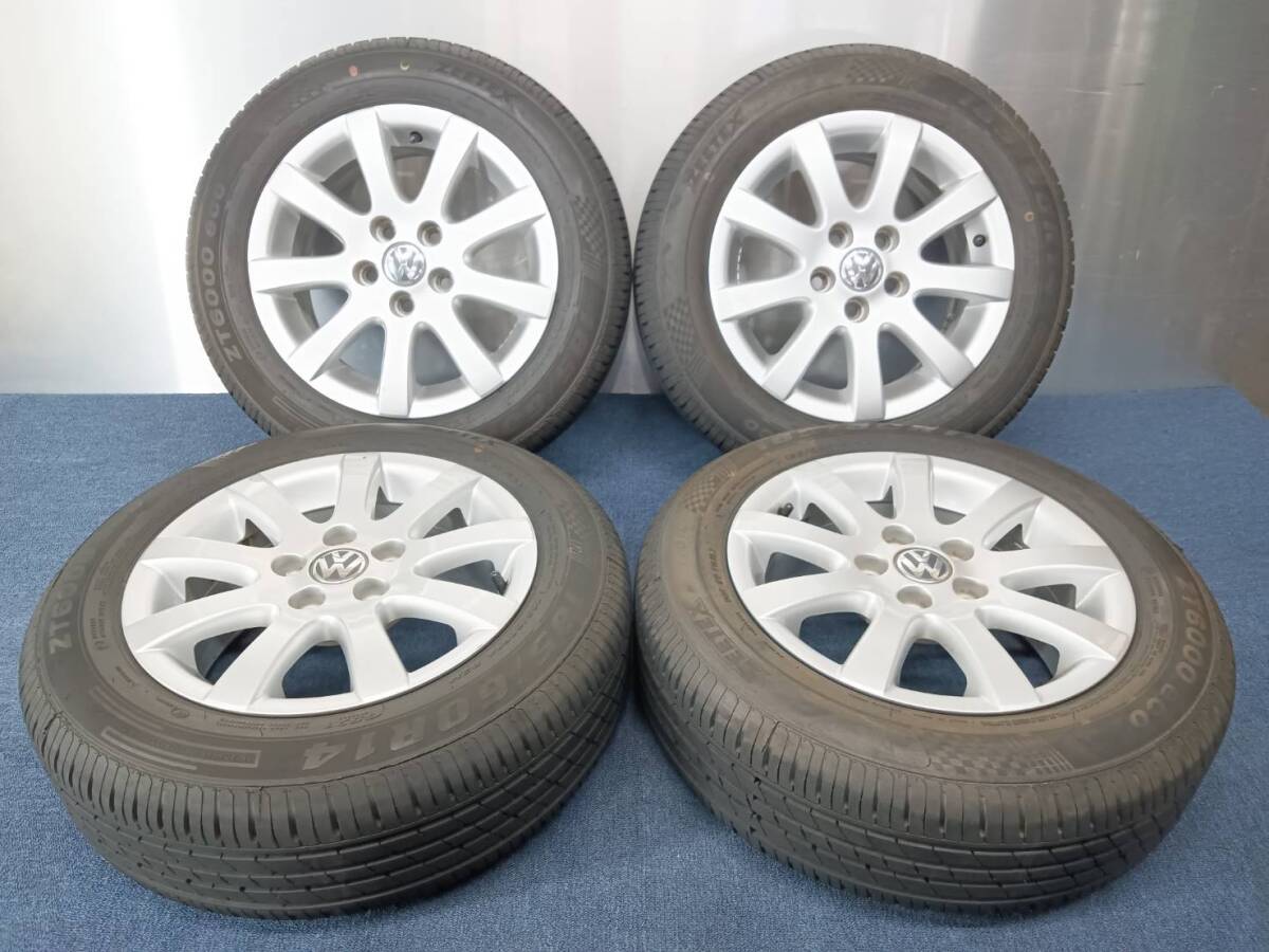 ★バリ山★23年製★ ZEETEX ZT6000 ECO 185/60R14 フォルクスワーゲン ポロ純正ホイール 14×6J +43 5H-100 4本セット E1253拍卖