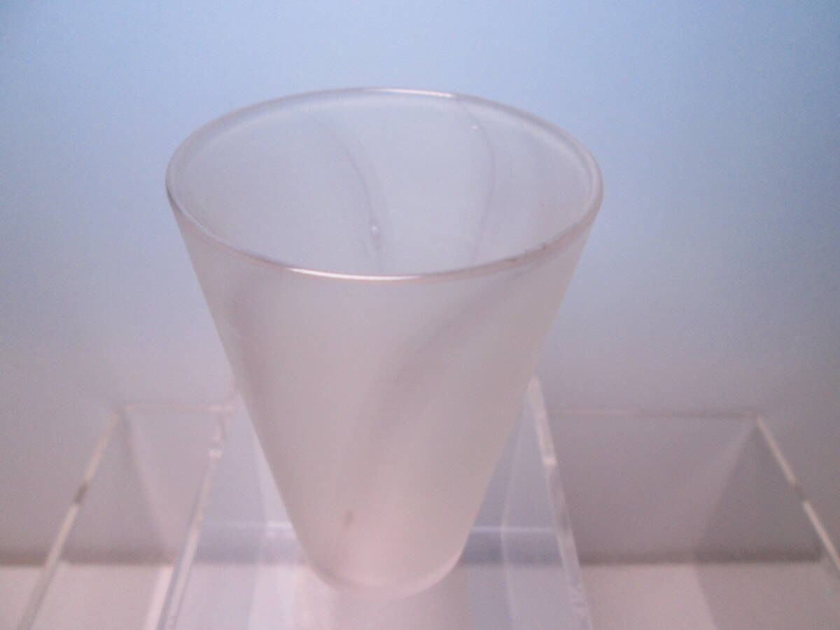 ☆現代硝子工芸作家 松原幸子 『vertical line』一口ビールグラス 紙箱付き 硝子モダンアート拍卖