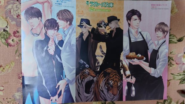 非売品★ラヴァーズ文庫12周年「薔薇の宿命/龍シリーズ/リロードシリーズ他」國沢智/奈良千春/小山田あみ B5両面カラーイラスト拍卖