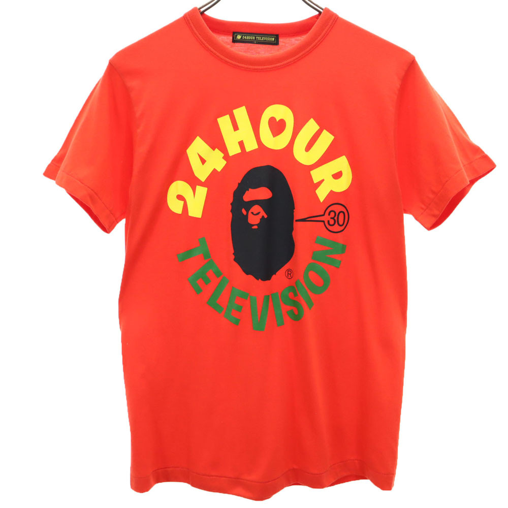 24HOUR TELEVISION 24時間テレビ 30 日本製 プリント 半袖 Tシャツ S レッド系 24HOUR TELEVISION メンズ拍卖