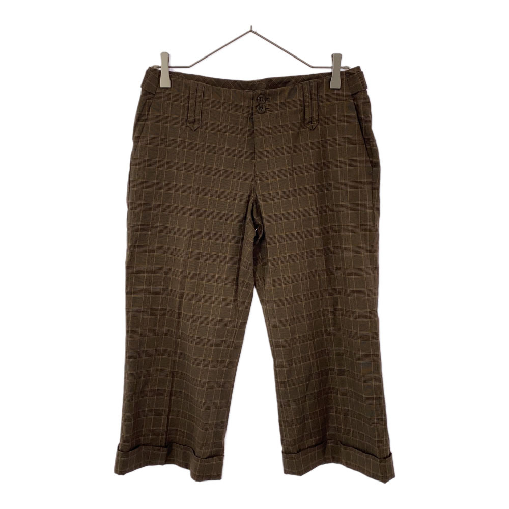未使用 エディバウアー チェック クロップドパンツ 9AR ブラウン系 Eddie bauer レディース拍卖