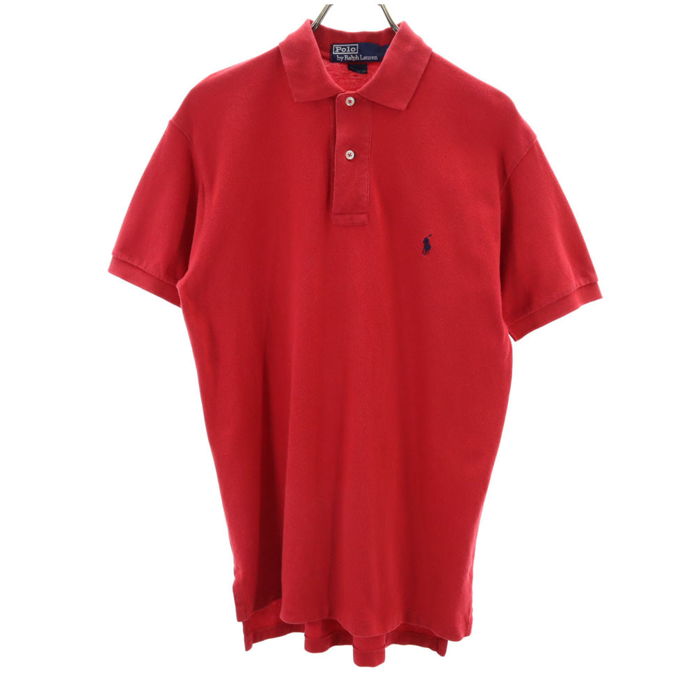 ポロバイラルフローレン 半袖 ポロシャツ S レッド Polo by Ralph Lauren ハーフボタン メンズ拍卖