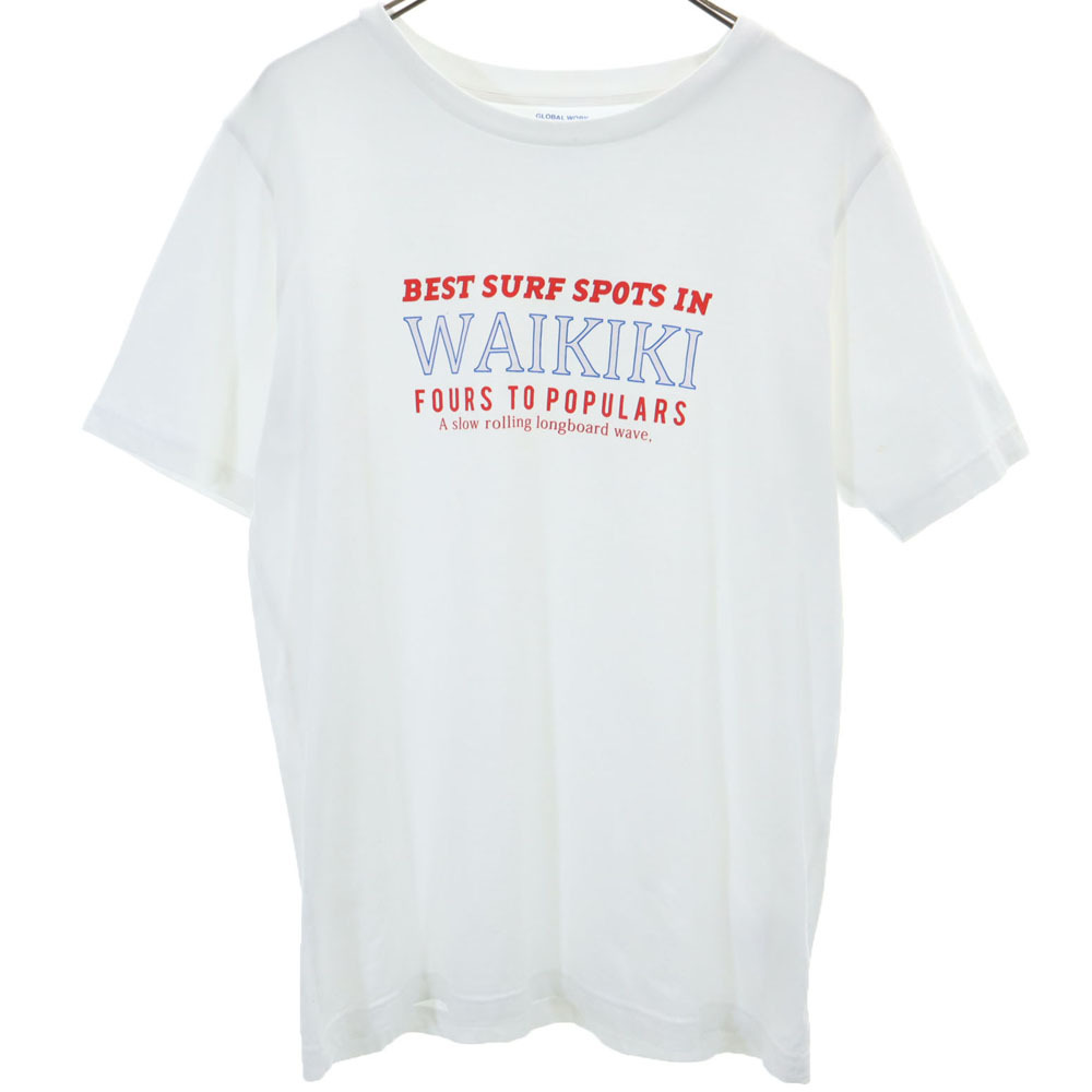 グローバルワーク 半袖 Tシャツ XL ホワイト GLOBAL WORK メンズ拍卖