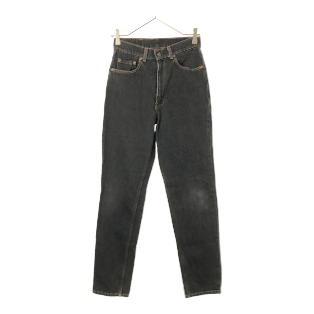 リーバイストラウスアンドコー 90s 日本製 テーパードデニムパンツ 26 ブラック系 LEVI STRAUSS & CO. オールド ヴィンテージ レディース拍卖