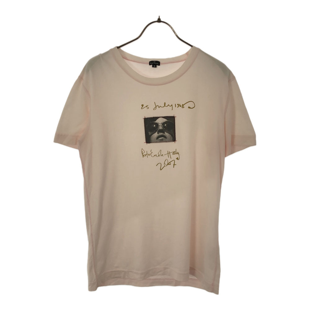 ピーエスポールスミス 日本製 プリント 半袖 Tシャツ M ピンク PS Paul Smith レディース拍卖