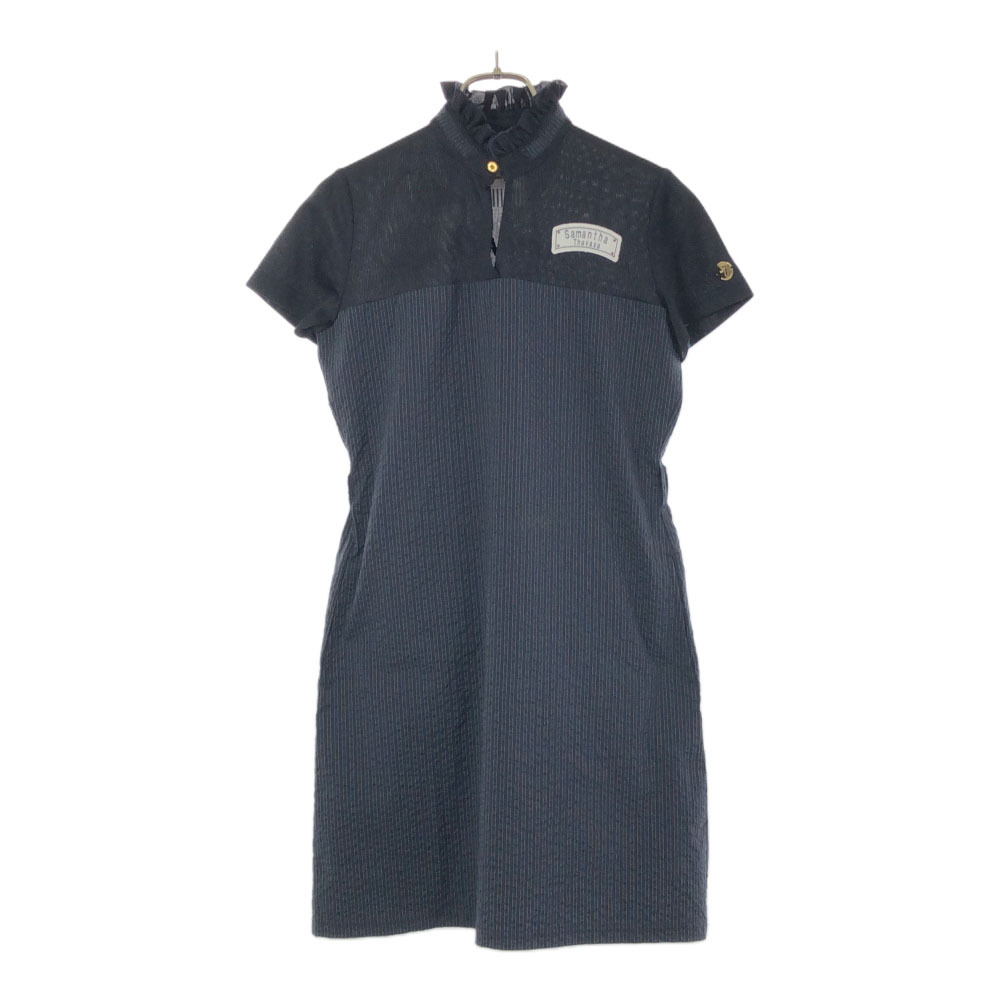 サマンサタバサ ストライプ 半袖 ミニワンピース 36 ネイビー Samantha Thavasa レディース拍卖