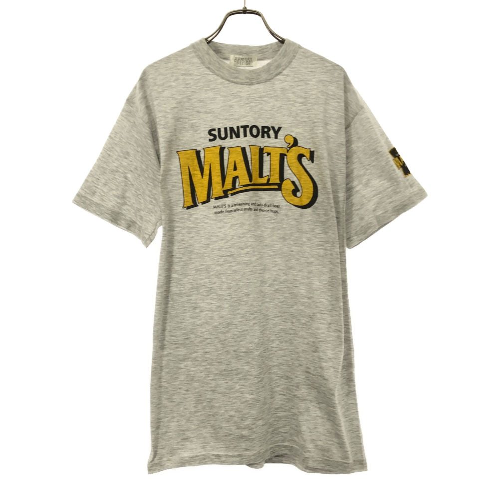 サントリーオリジナルデザイン プリント 半袖 Tシャツ グレー SUNTORY ORIGINAL DESIGN メンズ拍卖
