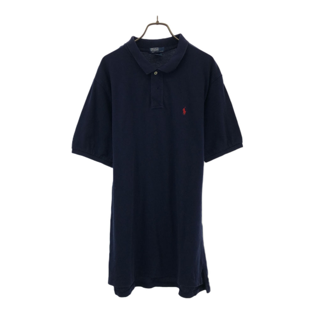 ポロバイラルフローレン ロゴ刺繍 半袖 ポロシャツ XL(20) ネイビー Polo by Ralph Lauren 鹿の子地 キッズ拍卖