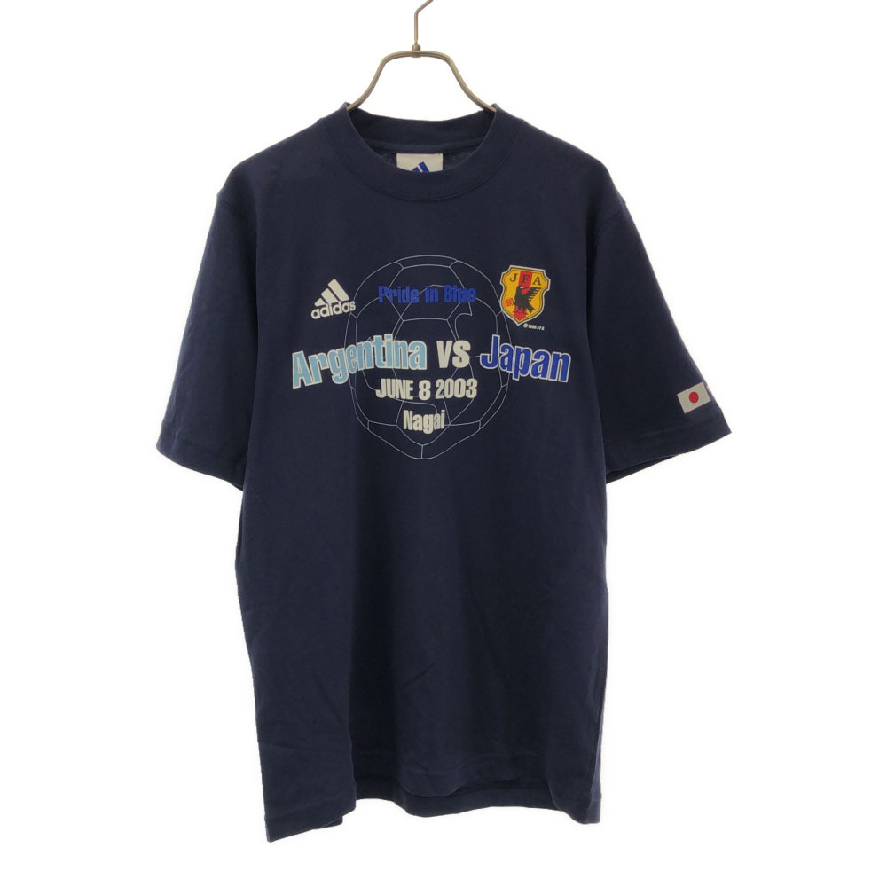 アディダス 未使用 JFA プリント 半袖 Tシャツ S ネイビー adidas サッカー タグ付き メンズ拍卖