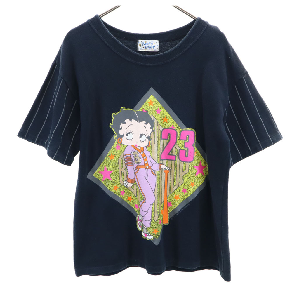 ベティーブープ 半袖 スウェット Tシャツ ブラック系 Betty Boop レディース拍卖