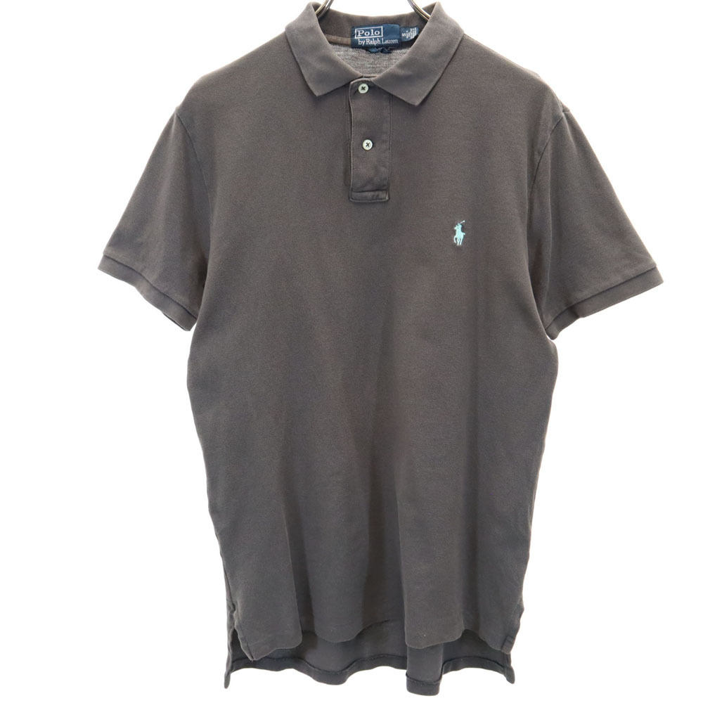 ポロバイラルフローレン 半袖 ポロシャツ S ブラウン系 Polo by Ralph Lauren 鹿の子地 メンズ拍卖
