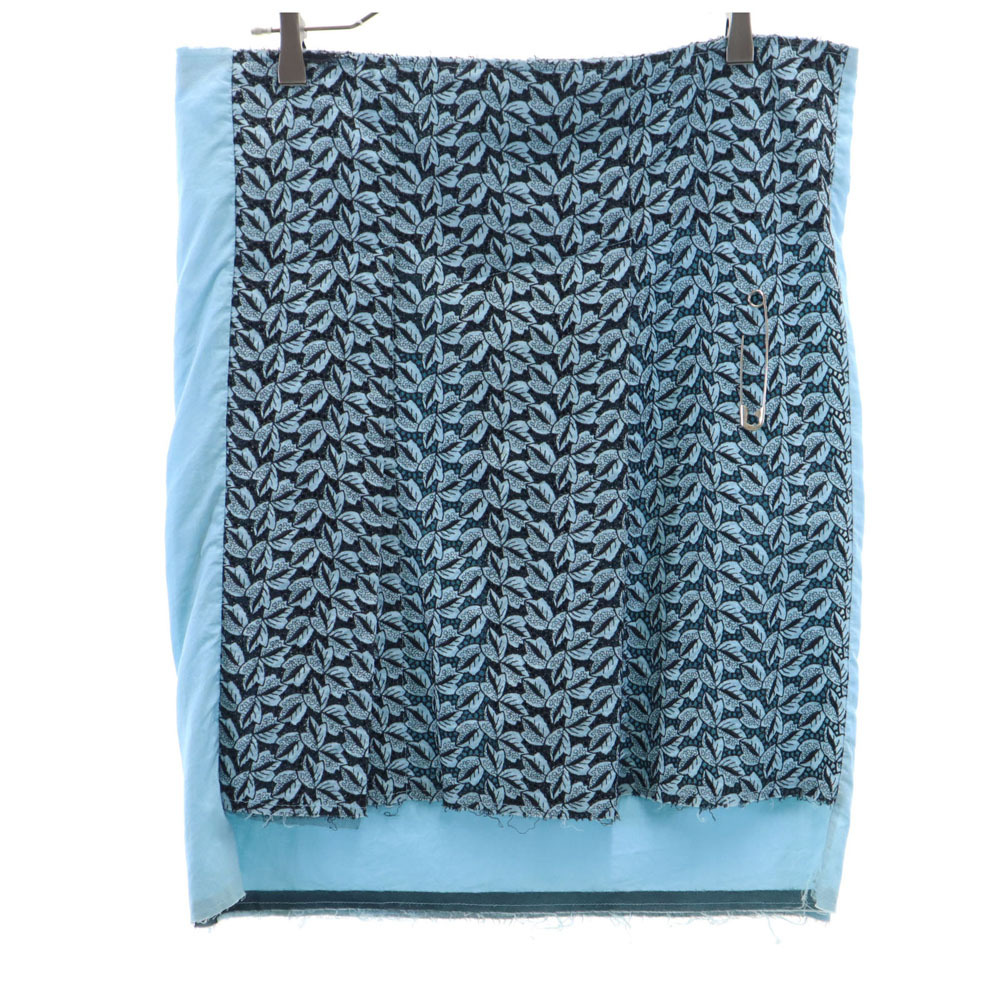 コムデギャルソン 90s 1998年 日本製 ミニ丈 ラップ スカート S ブルー系 COMME des GARCONS ピン付き レディース拍卖