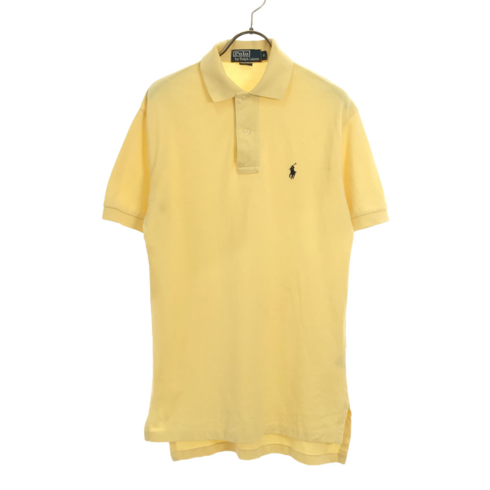 ポロバイラルフローレン ロゴ刺繍 半袖 ポロシャツ S イエロー Polo by Ralph Lauren 鹿の子地 メンズ拍卖