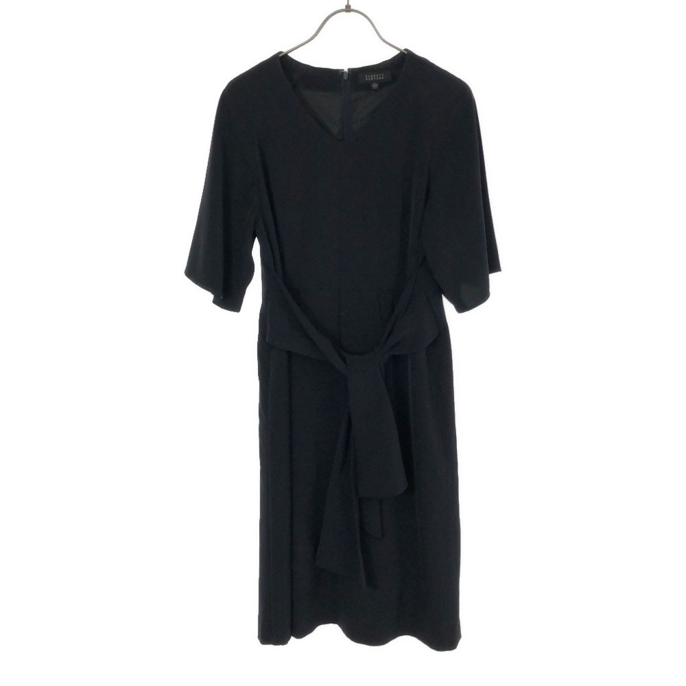 バーニーズニューヨーク 日本製 5分袖 ワンピース 36 ネイビー BARNEYS NEWYORK レディース拍卖