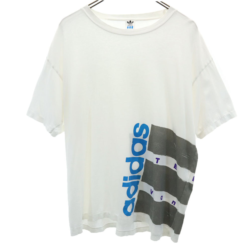 アディダス 80s デサント 日本製 ヴィンテージ 半袖 Tシャツ L-O ホワイト adidas メンズ拍卖