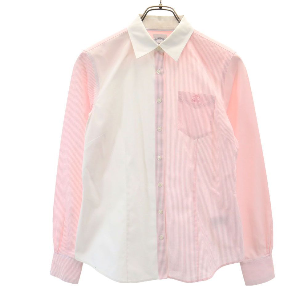 ブルックスブラザーズ ストラップ柄 長袖 シャツ 2 ピンク 他 Brooks Brothers レディース拍卖