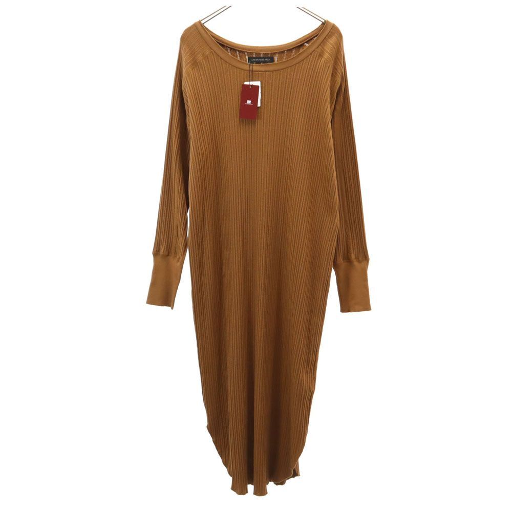 未使用 アーバンリサーチ 未使用 日本製 長袖 ロングワンピース F ブラウン系 URBAN RESEARCH タグ付き レディース拍卖