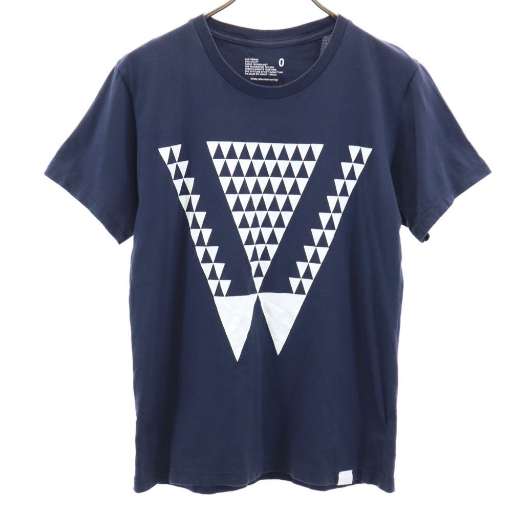 ホワイトマウンテニアリング 日本製 プリント 半袖 Tシャツ ネイビー系 WHITE MOUNTAINEERING メンズ拍卖