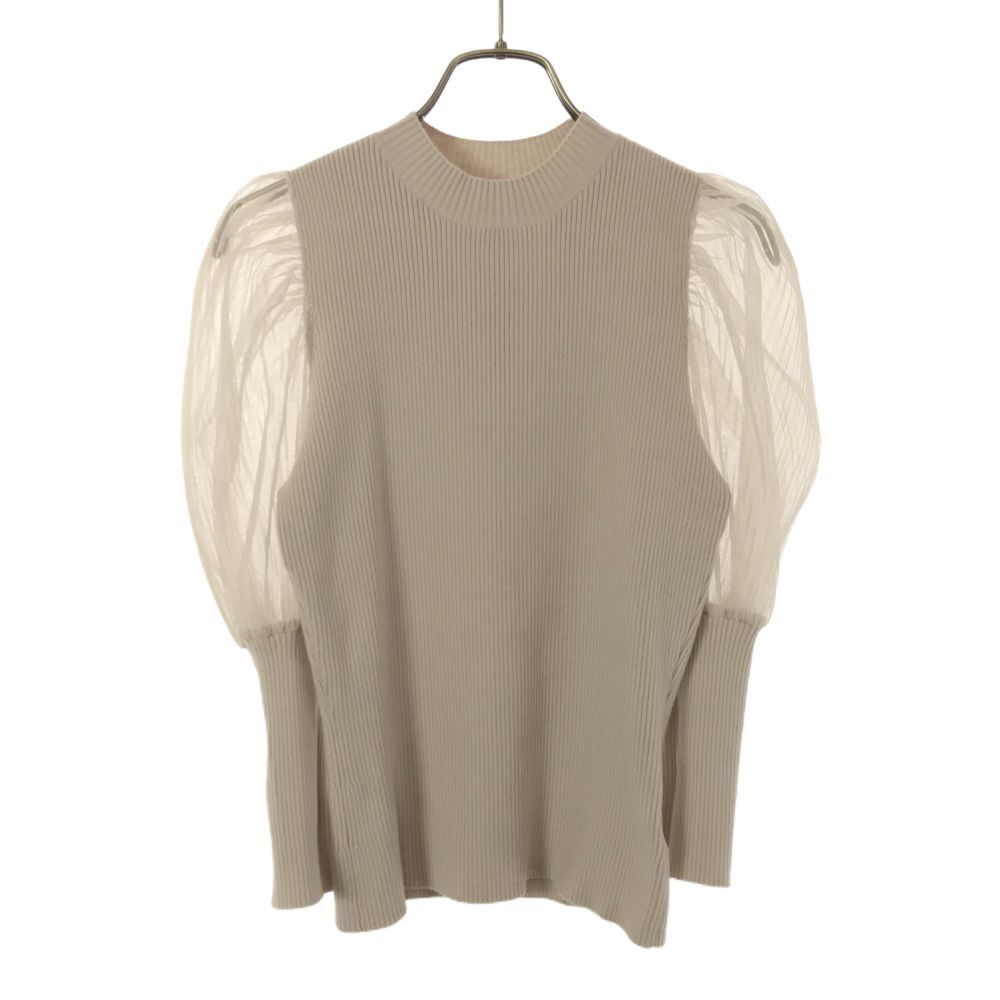 スナイデル 長袖 パフスリーブ ニット one size ベージュ系 SNIDEL SFKB206001 レディース拍卖