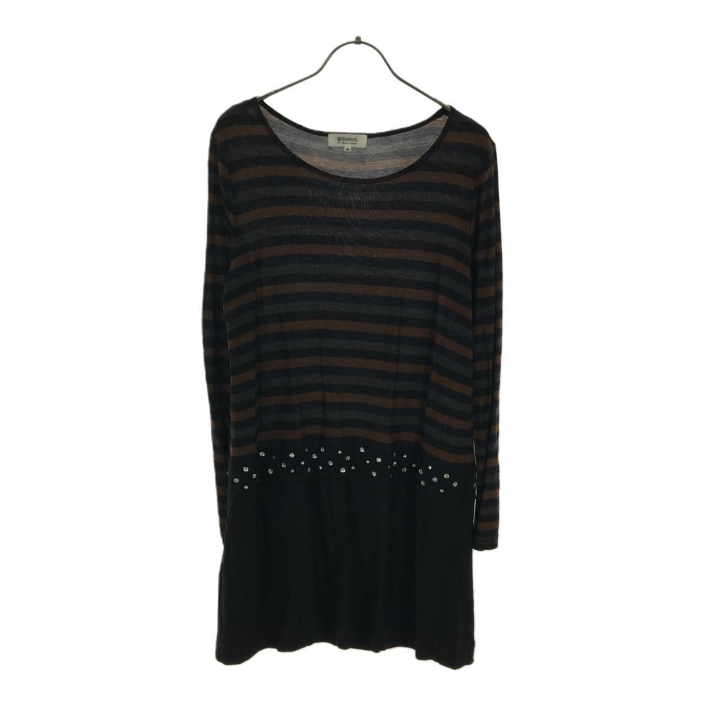 ソニアバイソニアリキエル ボーダー 長袖 ビジュー付き チュニック 40 SONIA by SONIA RYKIEL ワンピース レディース拍卖