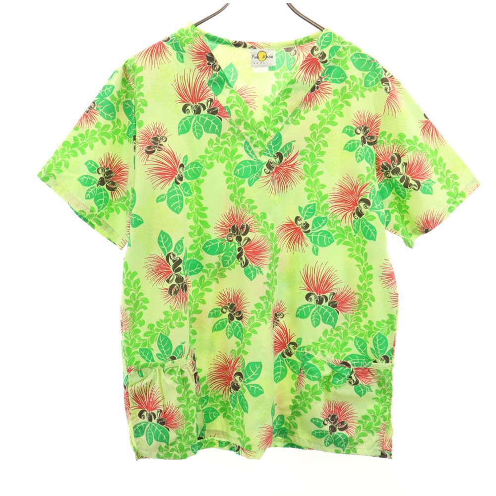 フルムーン 80s 90s オールド 半袖 Vネック カットソー L グリーン系 Full Moon メンズ拍卖