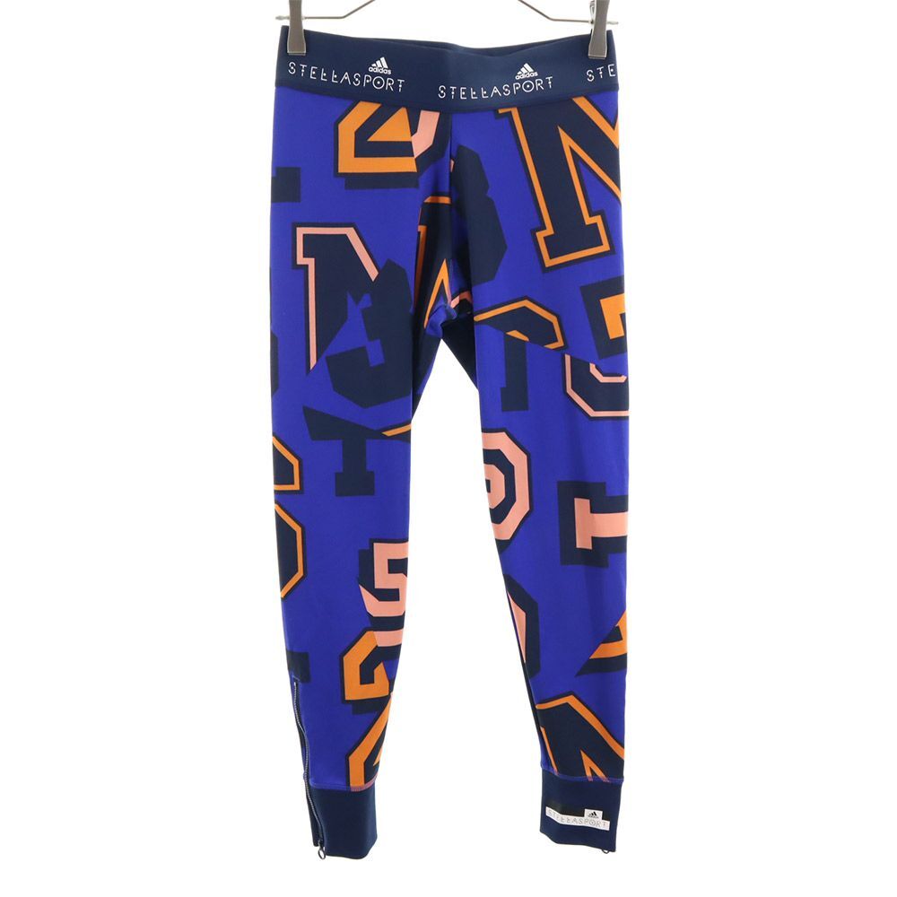 アディダス STELLASPORT 総柄 レギンス パンツ OT ブルー系 adidas タイツ スパッツ レディース拍卖