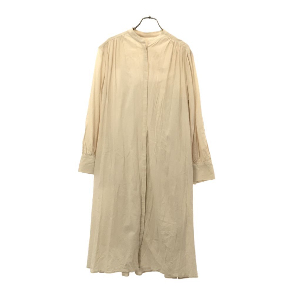 ミラオーウェン 長袖 ノーカラー シャツワンピース F ベージュ Mila Owen インナー付 09FKB216001 レディース拍卖