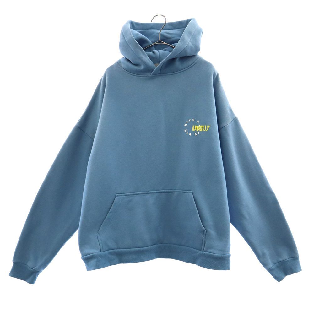 ハーシュアンドクルーエル プリント 長袖 スウェットパーカー M ブルー HARSH AND CRUEL プルオーバー トレーナー メンズ拍卖