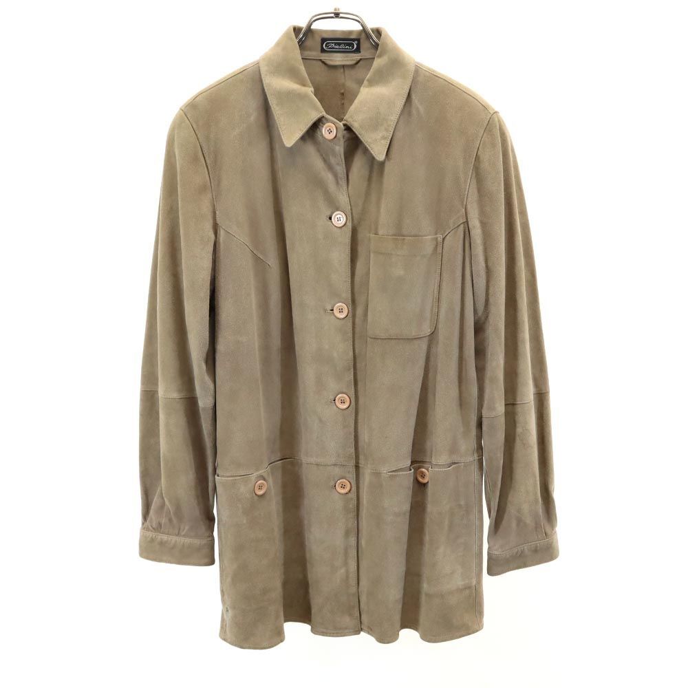 Pielini 本革 スエード レザージャケット 38 ベージュ Pielini レディース拍卖