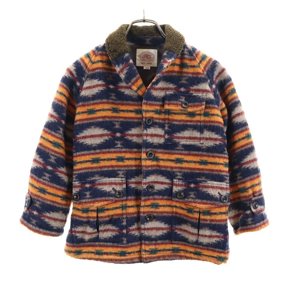 ジェイプレス 総柄 ウールジャケット 120 J.PRESS 薄中綿入 キッズ拍卖