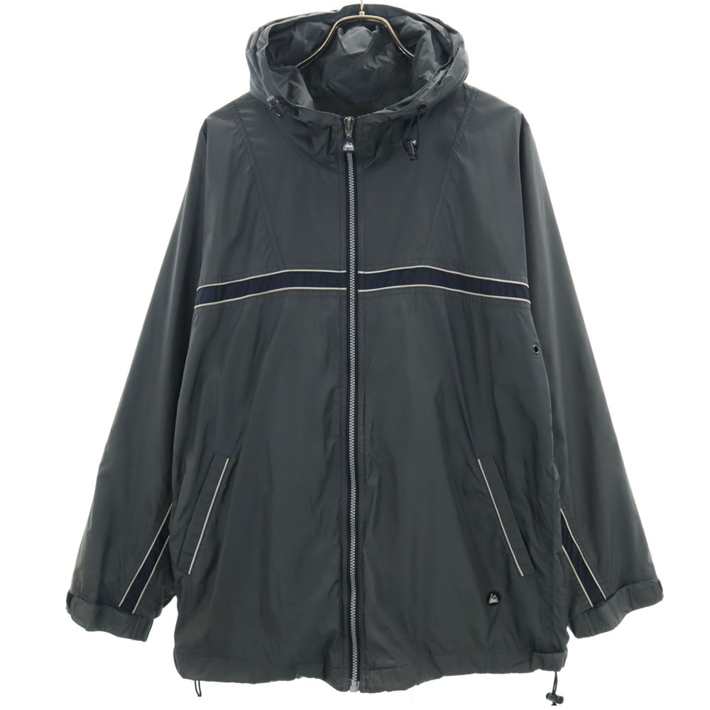 ファーストダウン 90s オールド ナイロンジャケット LL グレー FIRSTDOWN フード 裏メッシュ地 メンズ拍卖