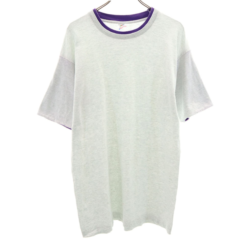 フルーツオブザルーム 90s USA製 オールド 半袖 Tシャツ L グレー FRUIT OF THE LOOM メンズ拍卖