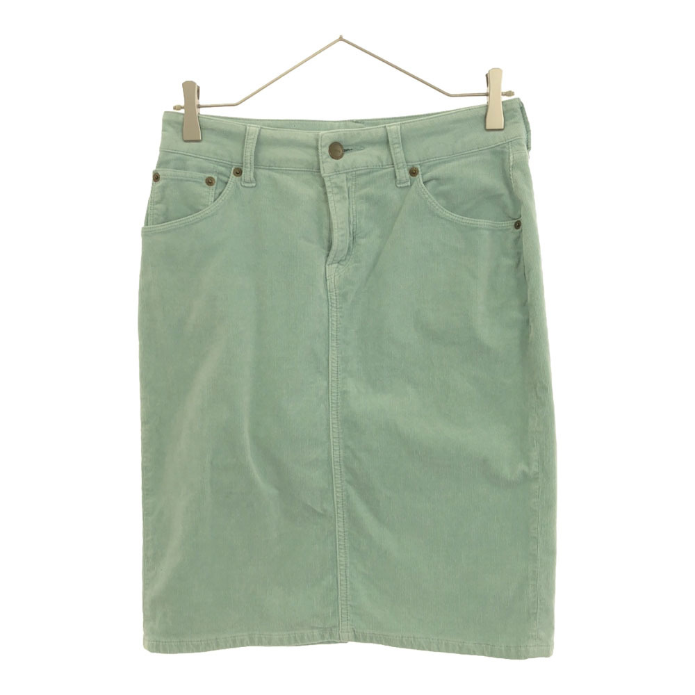 シップス ミディ丈 コーデュロイ タイトスカート M ミントグリーン系 SHIPS バックスリット レディース拍卖