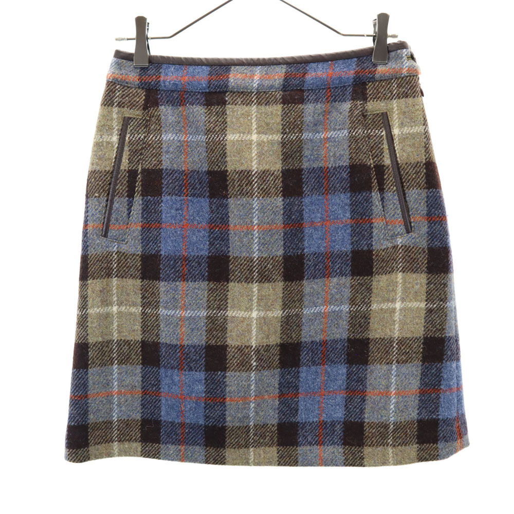 マッキントッシュフィロソフィー ウール ハリスツイード チェック柄 ミニ丈 スカート 38 MACKINTOSH PHILOSOPHY HARRIS TWEED レディース拍卖