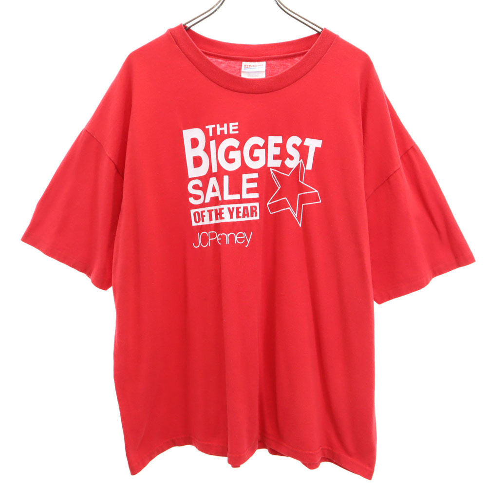 ヘインズ 90s 半袖 Tシャツ XL レッド Hanes JC Penney オールド ヴィンテージ メンズ拍卖