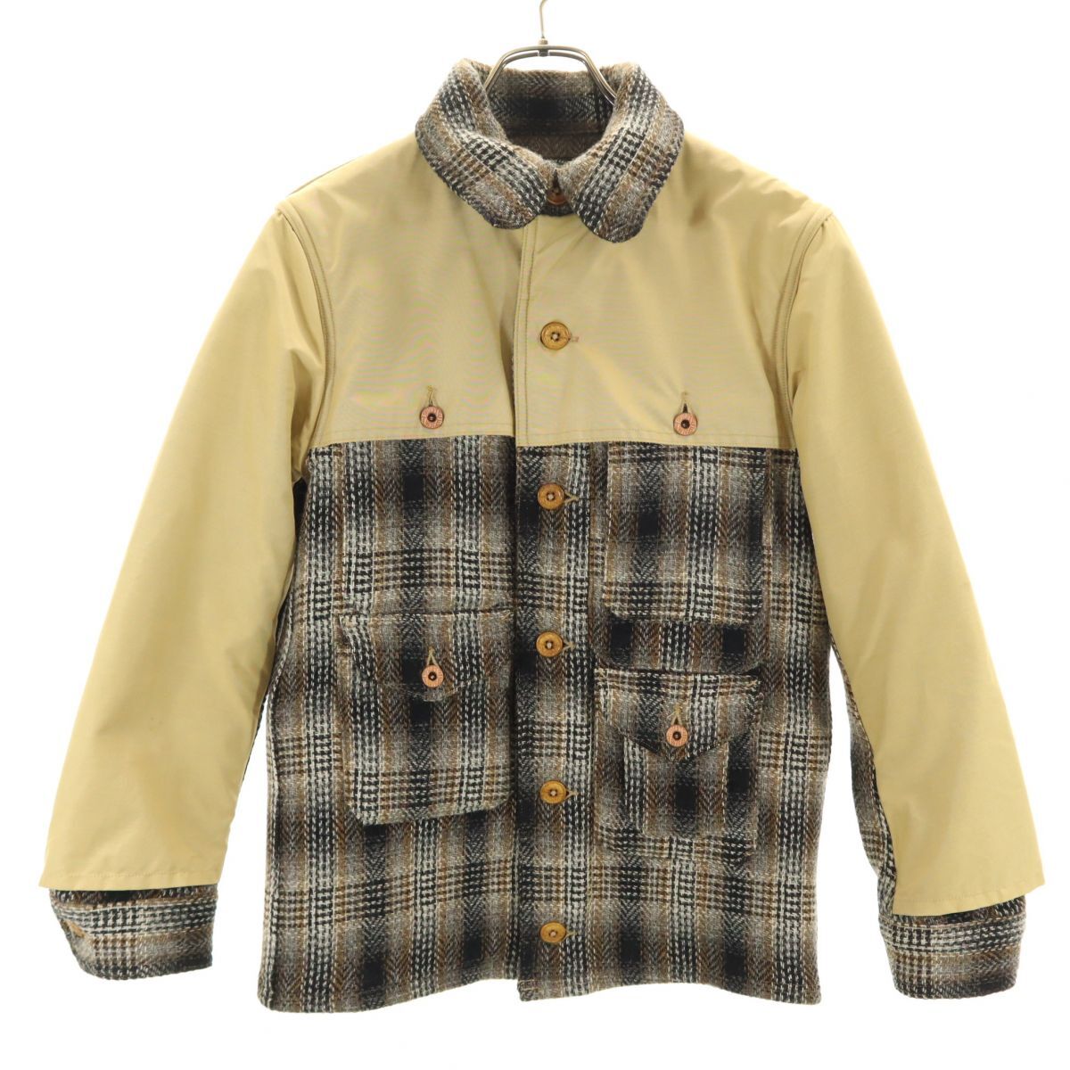 ウェストトゥワイス 60/40 ロクヨンクロス ツイード ハンティングジャケット 1 ベージュ WASTE(TWICE) メンズ拍卖