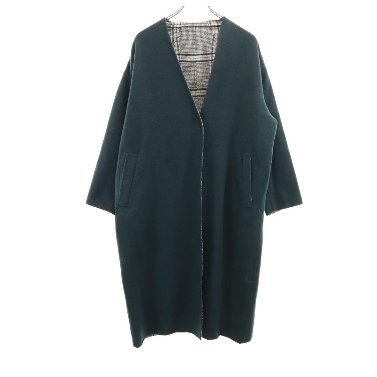 ジャーナルスタンダード 長袖 ノーカラー コート グリーン系 JOURNAL STANDARD レディース拍卖