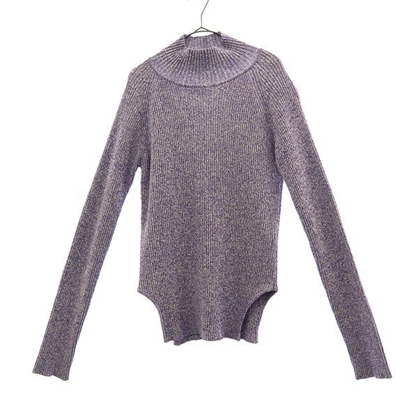 ミラオーウェン 長袖 セーター パープル Mila Owen 後スクエア開きタートルネックニットトップス 19WNT214045 レディース拍卖